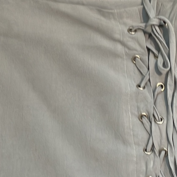 TOBI LINEN LACE UP MINI SKIRT PALE BLUE SIZE SMALL PETITE - Picture 2 of 9